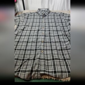 Men's Plaid Short Sleeve Button-Down Shirt - Key Elements - M
